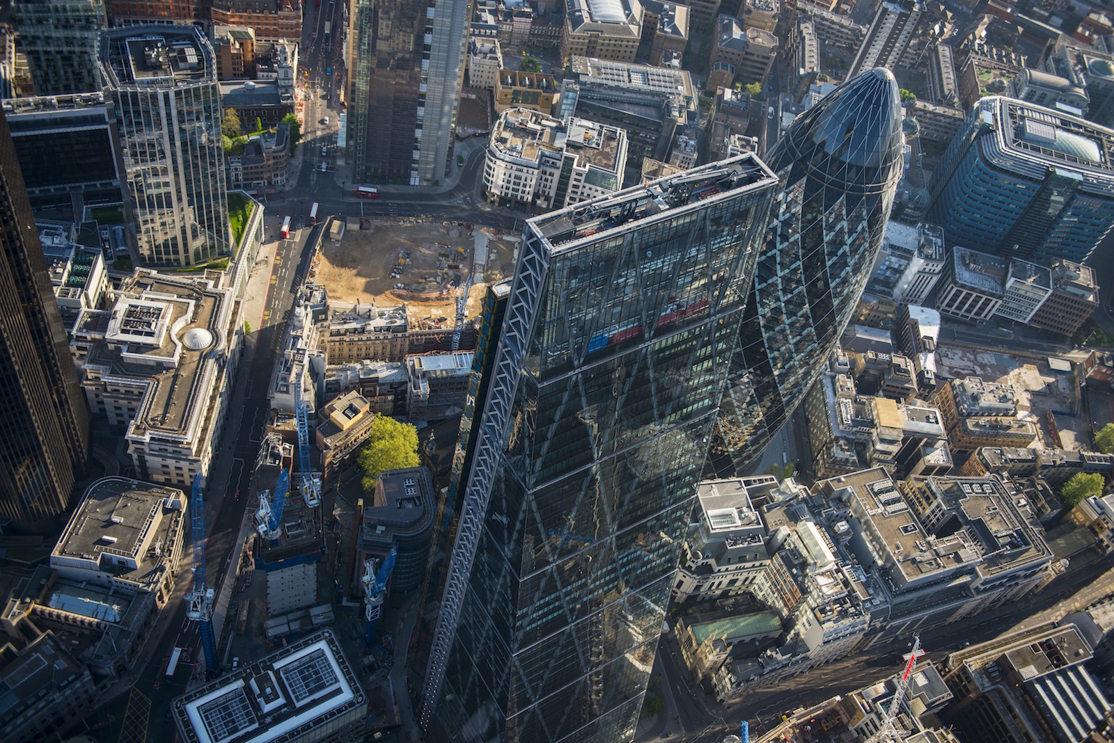 Aerial view of the Leadenhall Building, London